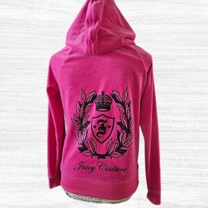 Juicy Couture Zip Hoodie Vintage BLING Size M Hot Pink